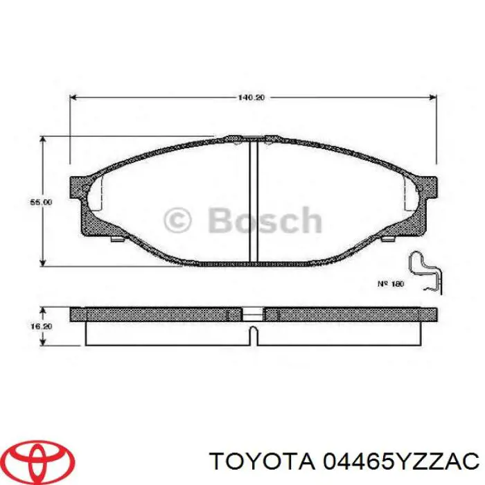 Гальмівні колодки Toyota 04465YZZAC ціна, від 19.89 USD