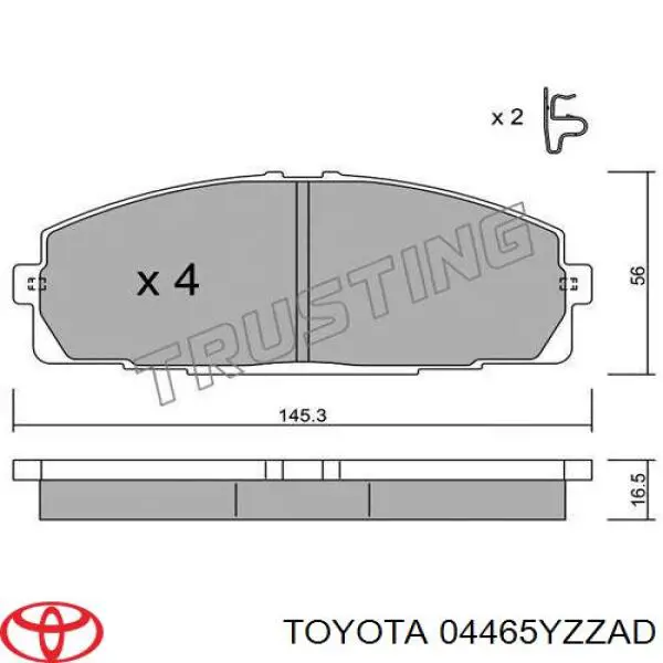 Гальмівні колодки Toyota 04465YZZAD ціна, від 23.17 USD