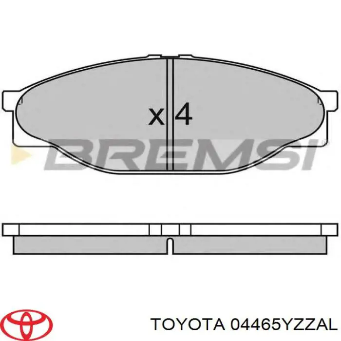 Колодки гальмівні передні, дискові 04465YZZAL Toyota