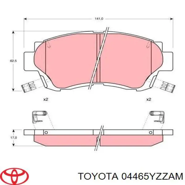 Купити 04465YZZAM Toyota Колодки гальмівні передні, дискові