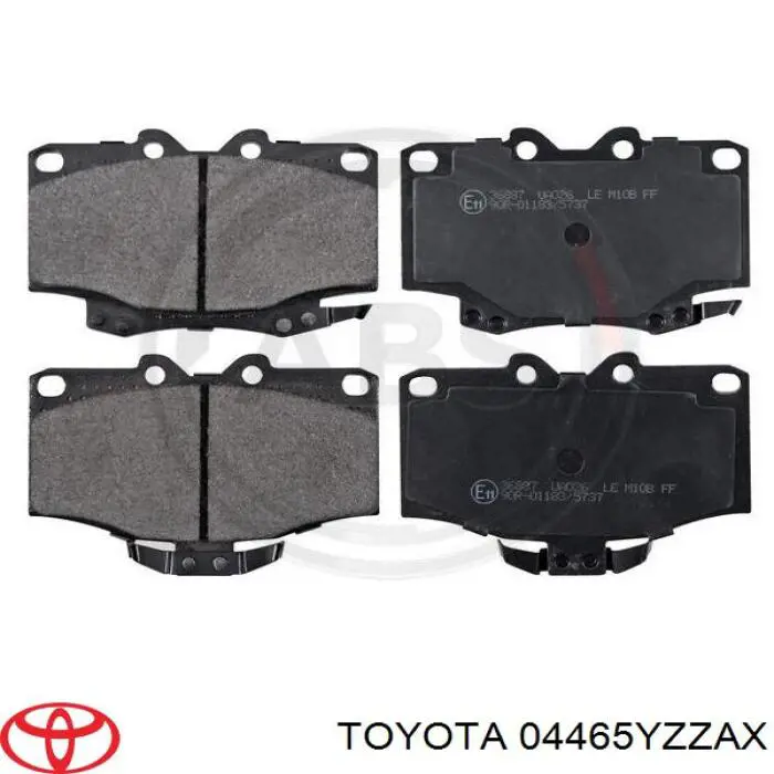 Колодки гальмівні передні, дискові 04465YZZAX Toyota