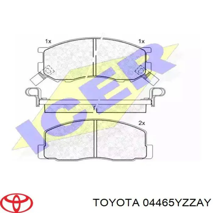 04465YZZAY Toyota колодки гальмівні передні, дискові