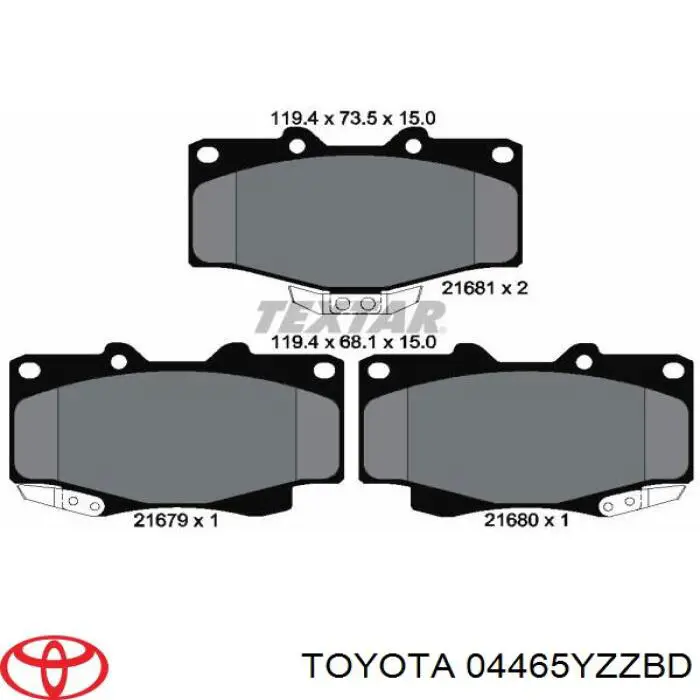 Гальмівні колодки Toyota 04465YZZBD ціна, від 23.17 USD