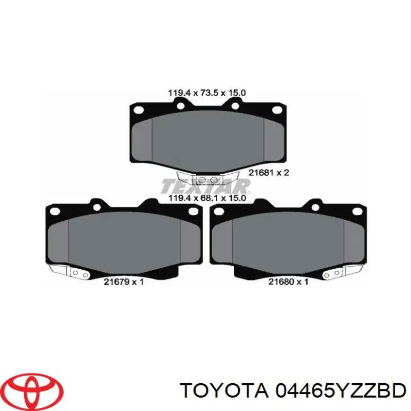 Тормозні колодки Toyota 04465YZZBD