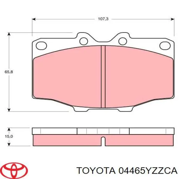 Купити 04465YZZCA Toyota Колодки гальмівні передні, дискові