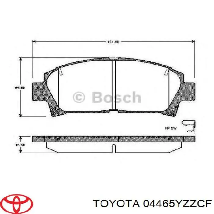 Купити 04465YZZCF Toyota Колодки гальмівні передні, дискові