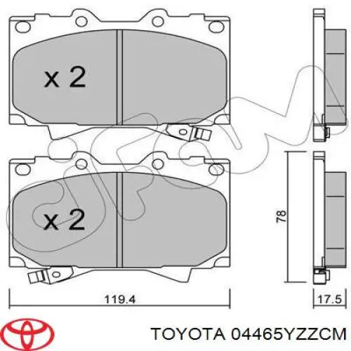 Гальмівні колодки Toyota 04465YZZCM ціна, від 27.72 USD