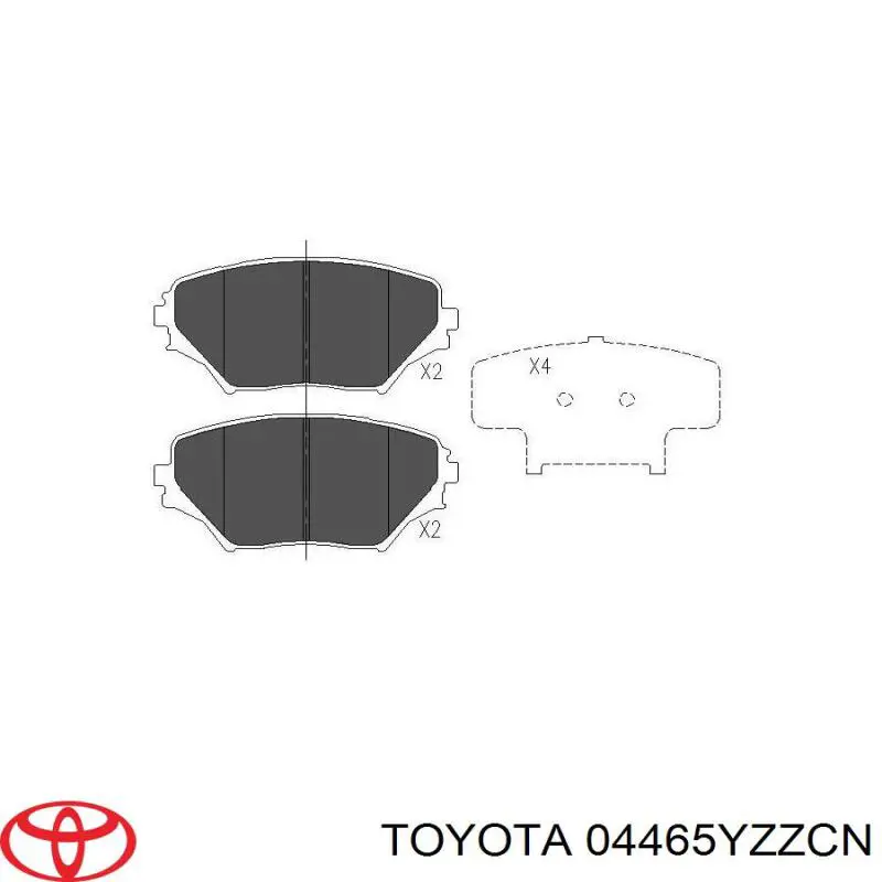Купити 04465YZZCN Toyota Колодки гальмівні передні, дискові