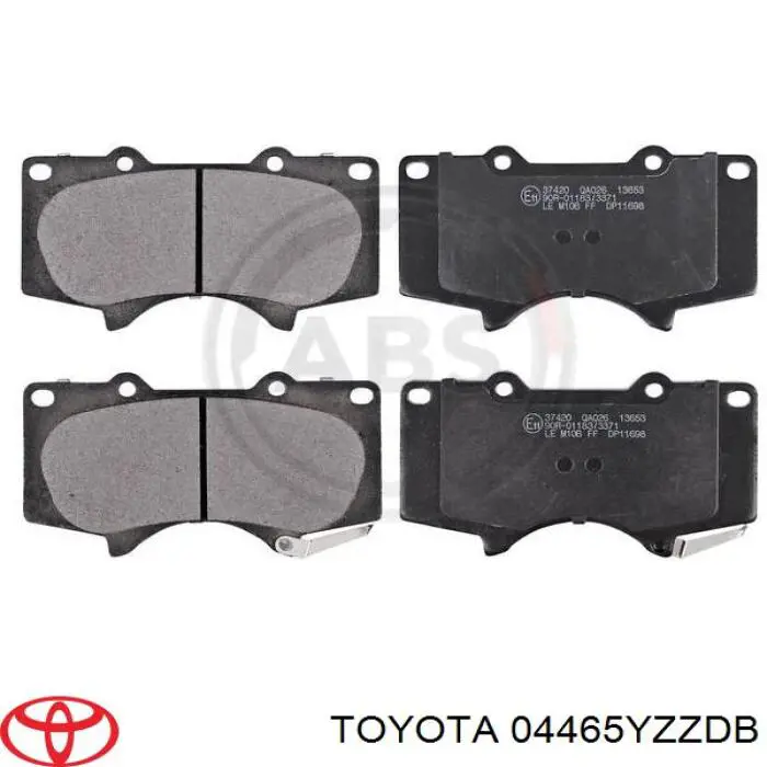 04465YZZDB Toyota колодки гальмівні передні, дискові