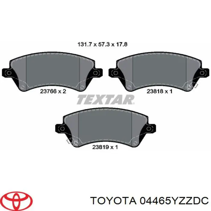 Купити 04465YZZDC Toyota Колодки гальмівні передні, дискові