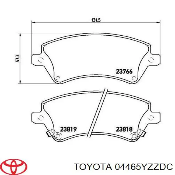 04465YZZDC Toyota Передні гальмівні колодки