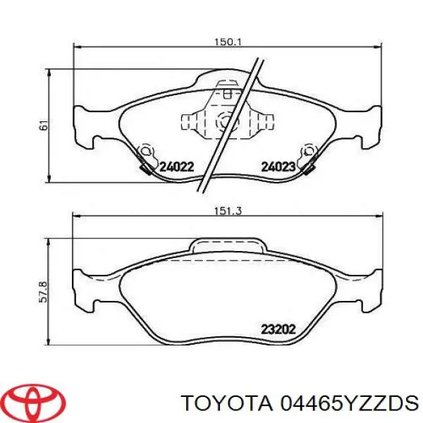 04465YZZDS Toyota Передні гальмівні колодки
