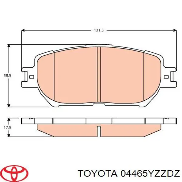 Гальмівні колодки Toyota 04465YZZDZ ціна, від 19.18 USD