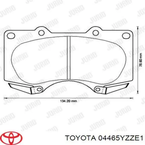 Передні тормозні колодки 04465YZZE1 Toyota