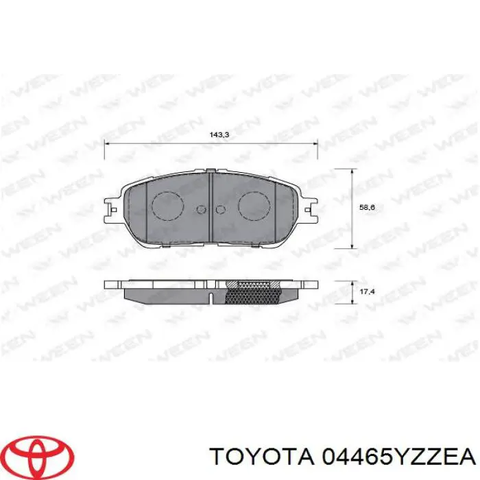 Гальмівні колодки Toyota 04465YZZEA ціна, від 21.17 USD