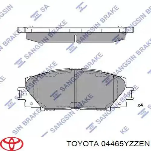 04465YZZEN Toyota Передні гальмівні колодки