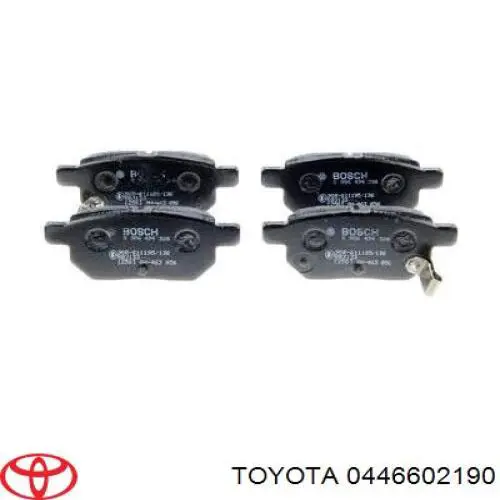 0446602190 Toyota колодки гальмові задні, дискові