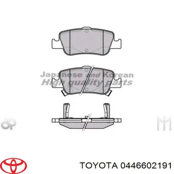 Задні гальмівні колодки Toyota 0446602191 ціна, від 21.39 USD