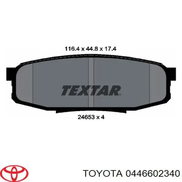 Задні гальмівні колодки Toyota 0446602340 ціна, від 25.34 USD