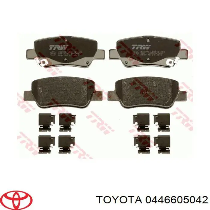 Задні гальмівні колодки Toyota 0446605042 ціна, від 23.39 USD