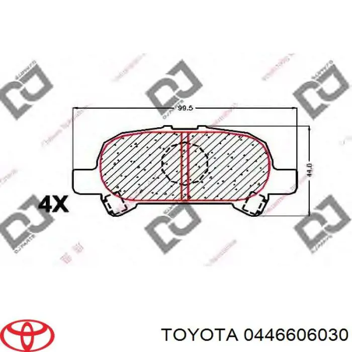 446606030 Toyota колодки гальмові задні, дискові
