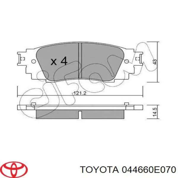 Задні гальмівні колодки Toyota 044660E070 ціна, від 56.43 USD