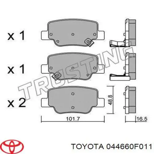 Задні гальмівні колодки Toyota 044660F011 ціна, від 27.15 USD