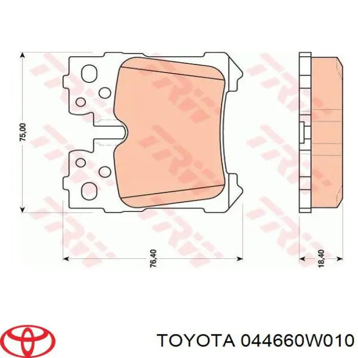 Купити 044660W010 Toyota Задні колодки