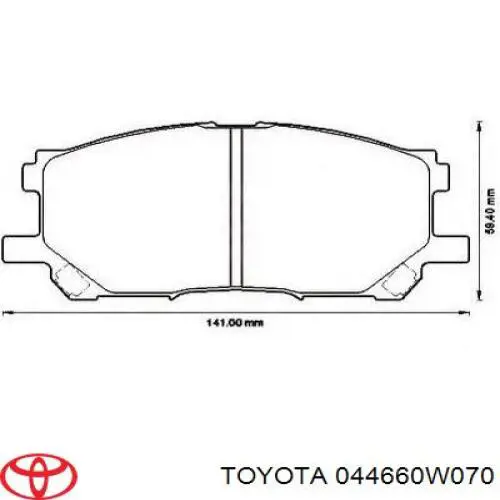 Колодки гальмівні передні, дискові 044660W070 Toyota