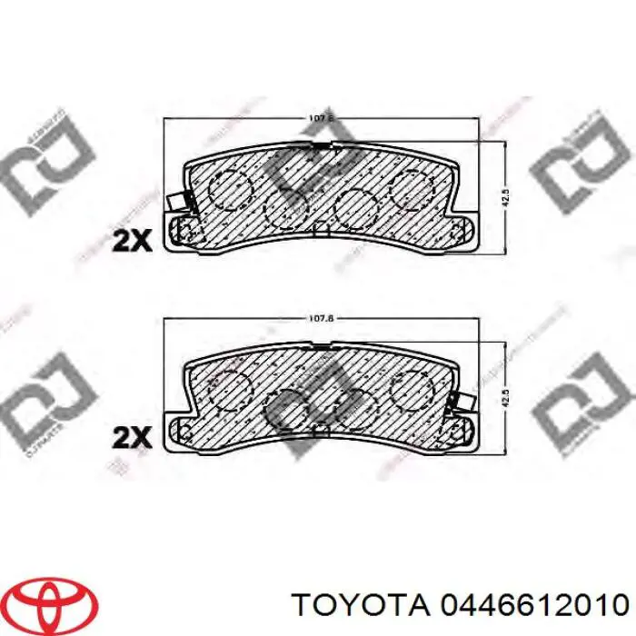 Задні гальмівні колодки 0446612010 Toyota