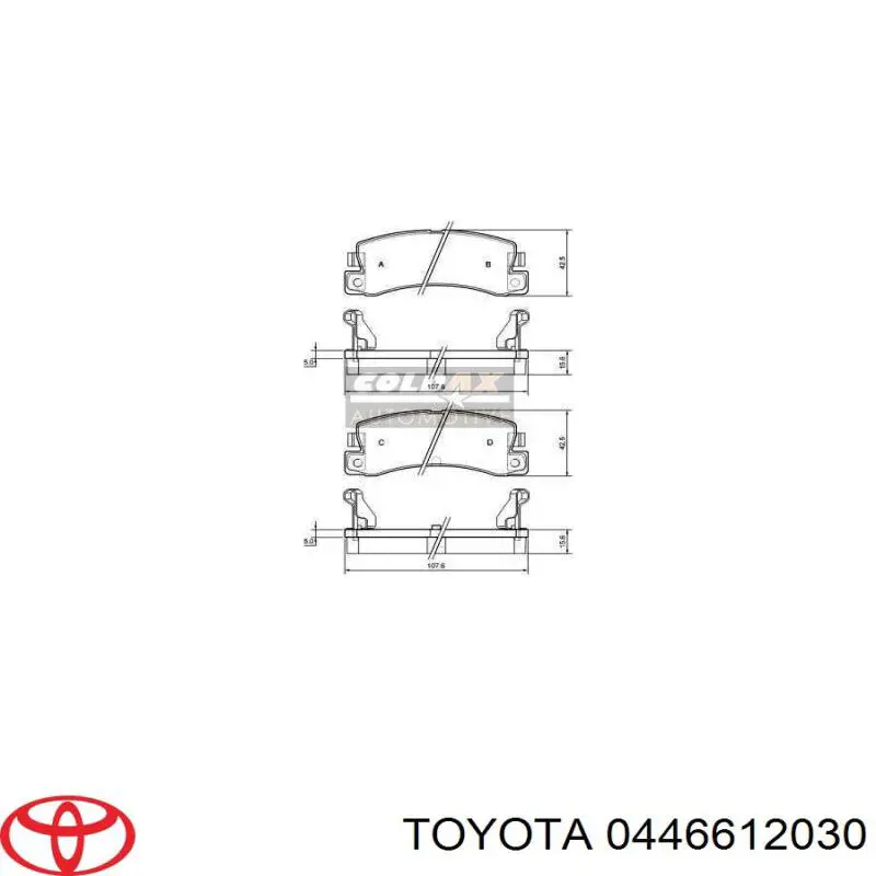 0446612030 Toyota колодки гальмові задні, дискові