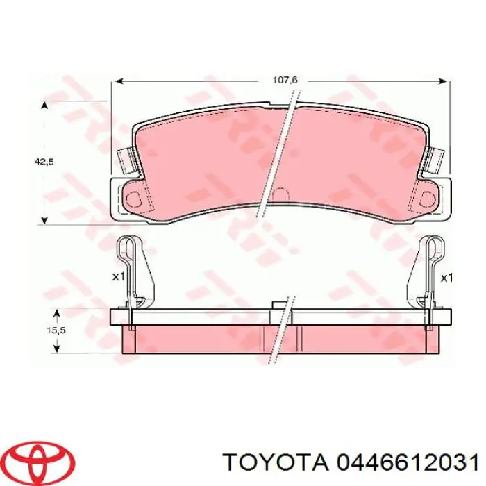 Задні гальмівні колодки 0446612031 Toyota