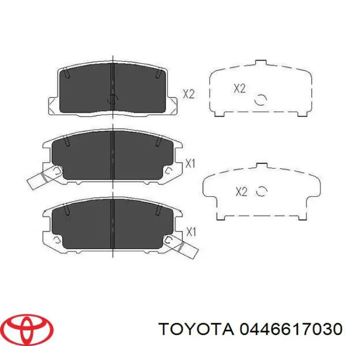 Колодки гальмові задні, дискові 0446617030 Toyota