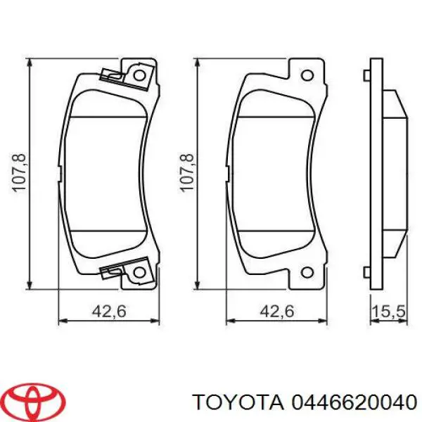 Задні дискові колодки Toyota 0446620040