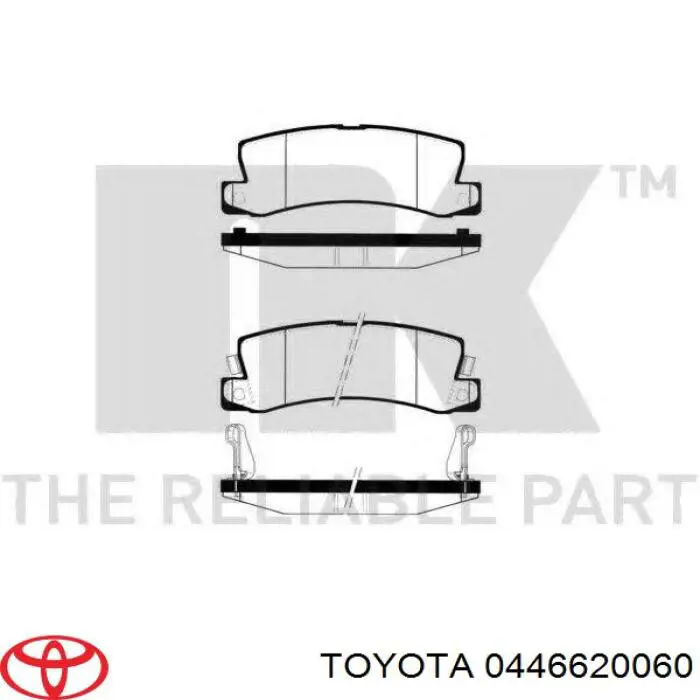 Задні дискові колодки Toyota 0446620060