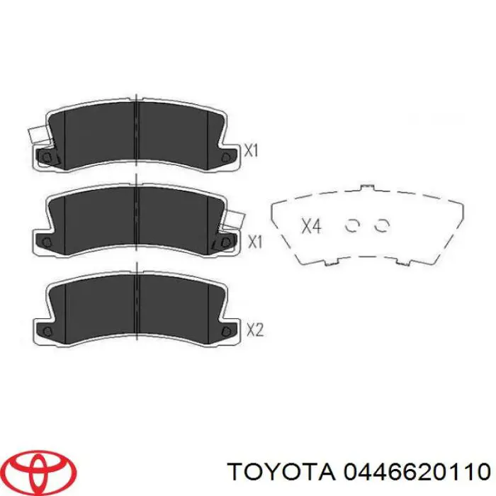 0446620110 Toyota колодки гальмові задні, дискові
