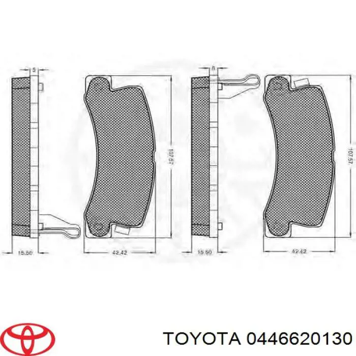 Задні гальмівні колодки 0446620130 Toyota