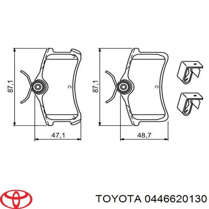 Задні гальмівні колодки Toyota 0446620130 ціна, від 18.13 USD