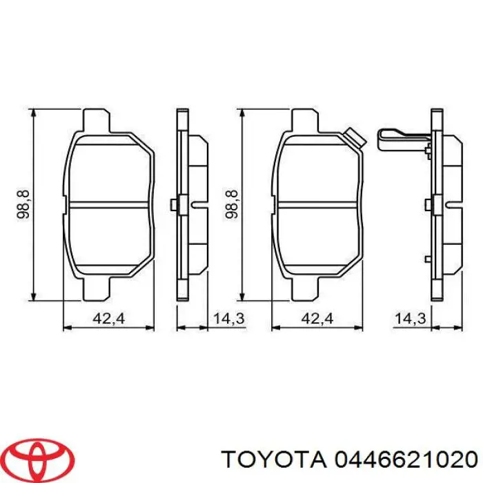 Задні гальмівні колодки 0446621020 Toyota