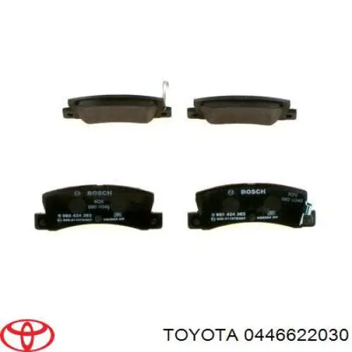 Задні гальмівні колодки 0446622030 Toyota