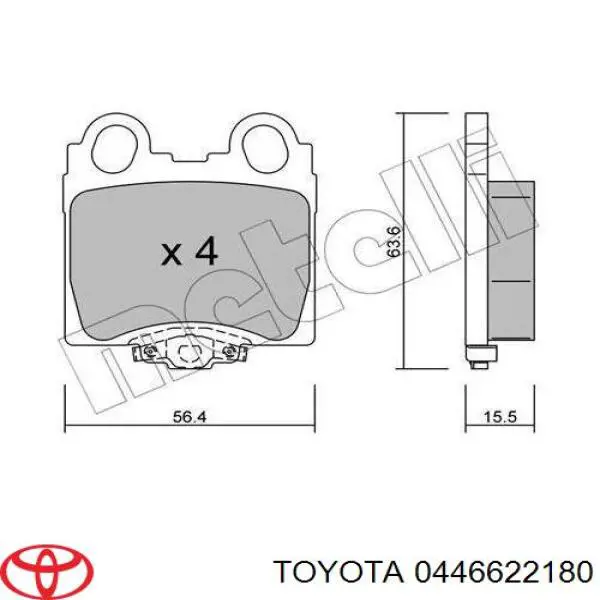 Купити 0446622180 Toyota Задні колодки