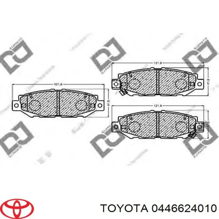 Колодки гальмові задні, дискові 0446624010 Toyota