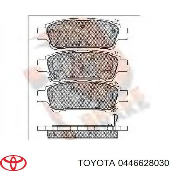 Задні дискові колодки Toyota 0446628030