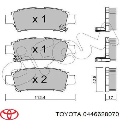 Задні гальмівні колодки Toyota 0446628070 ціна, від 17.69 USD