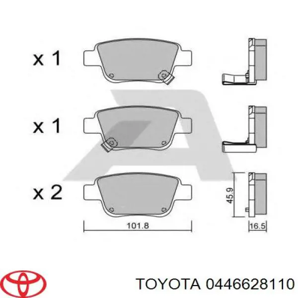 Купити 0446628110 Toyota Задні колодки