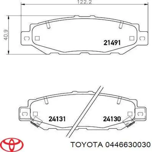 0446630030 Toyota колодки гальмові задні, дискові
