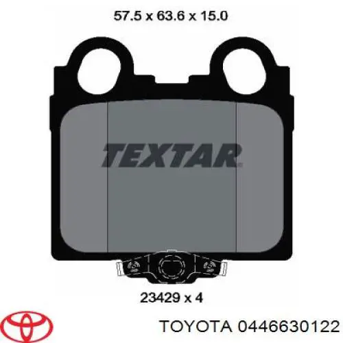 Задні гальмівні колодки Toyota 0446630122 ціна, від 19.21 USD