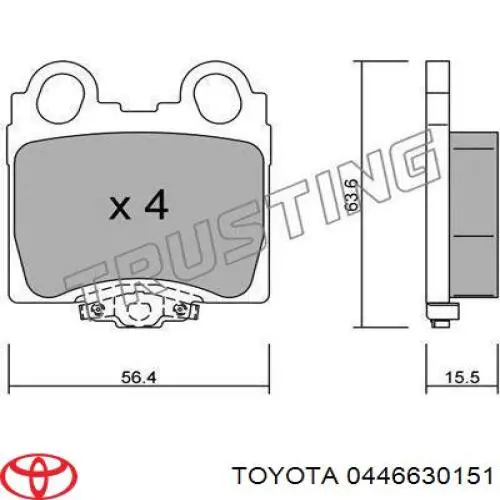 Купити 0446630151 Toyota Задні колодки