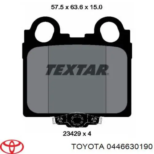Задні гальмівні колодки 0446630190 Toyota