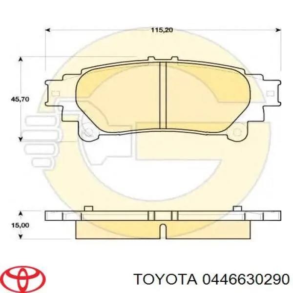 Купити 0446630290 Toyota Задні колодки